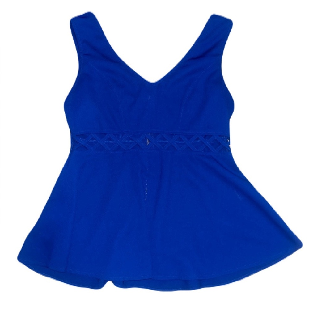 🔥NEW Love Riche Blue Fitted Peplum Tank Top